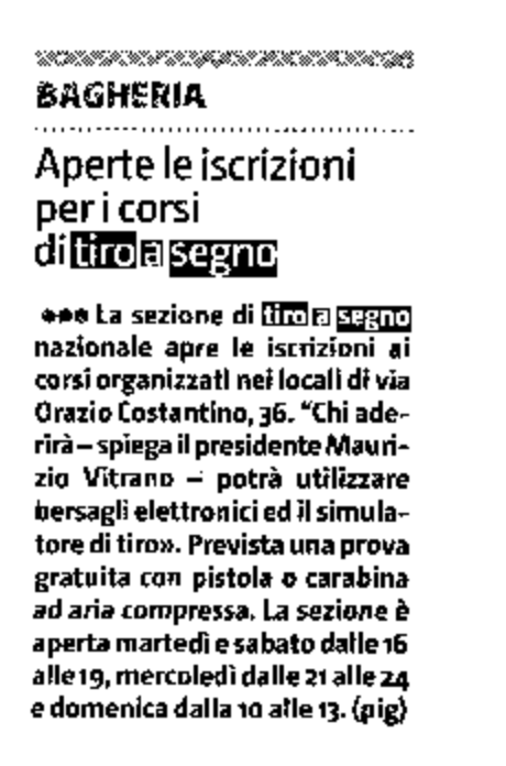 Ritaglio stampa: Articolo gds del 2 Settembre 2010
