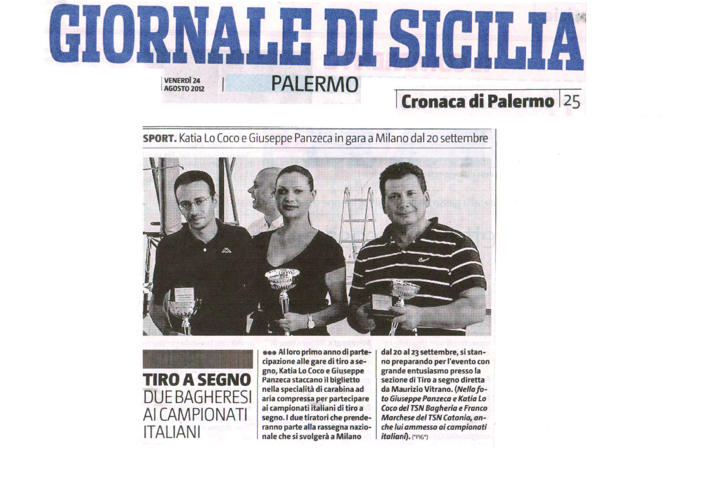 Ritaglio stampa: Articolo GDS del 24 agosto 2012