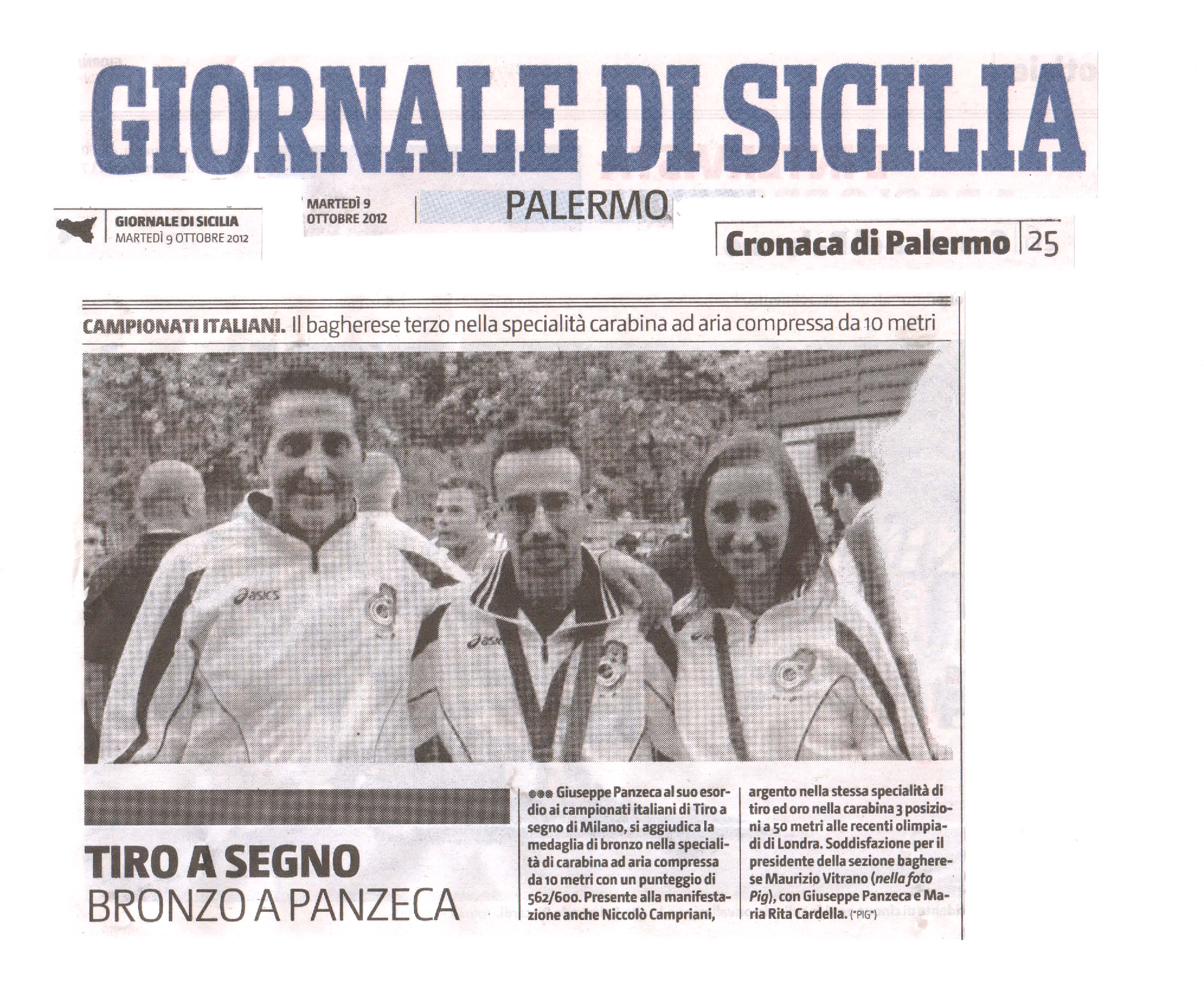 Ritaglio stampa: Articolo GDS del 09 ottobre 2012